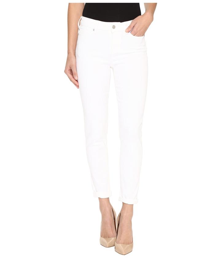 Liverpool - Cami Rolled-cuff Crop On Super Soft Stretch Denim In Bright White