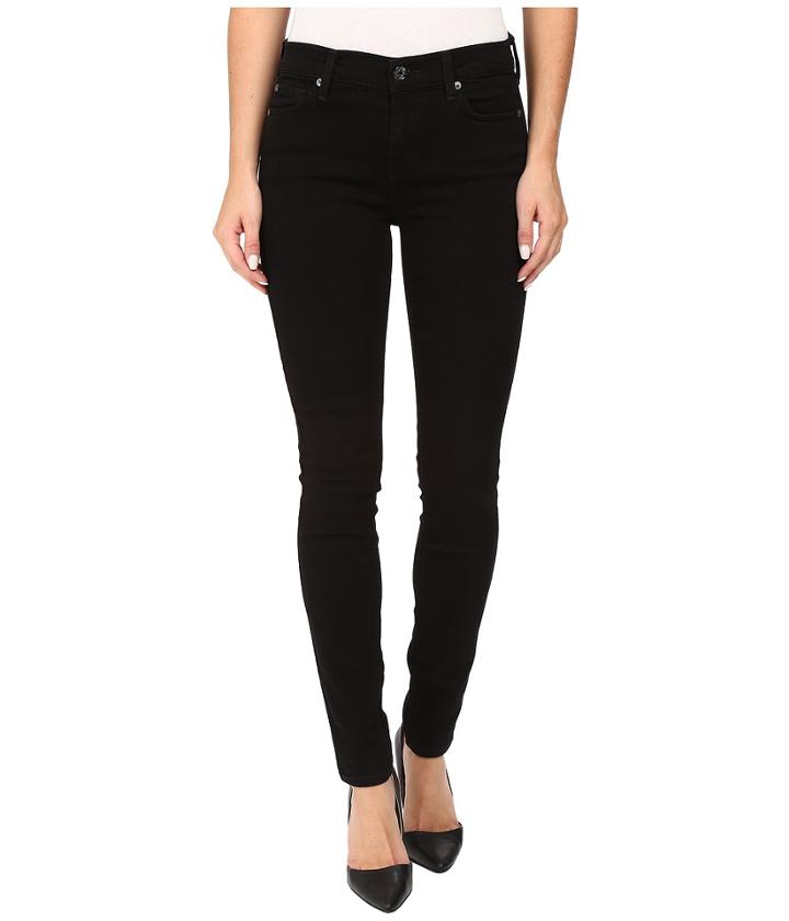 7 For All Mankind - Skinny W/ Squiggle In Washed Overdyed Black