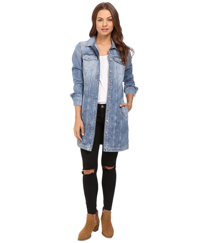 7 For All Mankind - Long Trucker Jacket In Light Brighton Blue