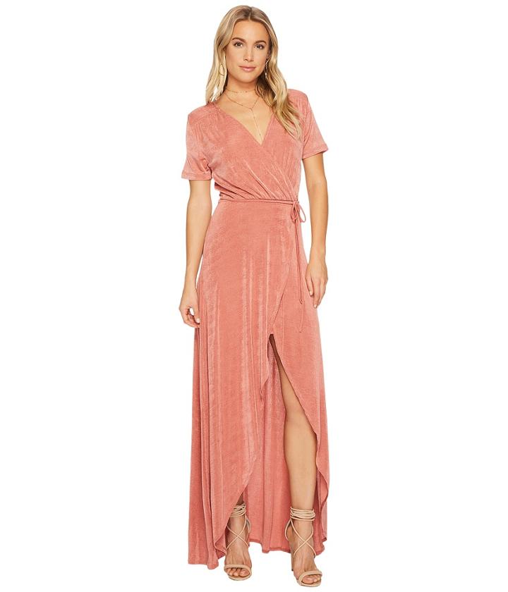 J.o.a. - Tie Waist High-low Wrap Dress