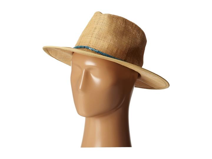 San Diego Hat Company Rhf6116 Raffia Panama Fedora W/ Turquoise Beads