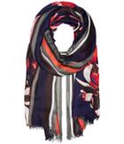 Ivanka Trump - Bold Stripe With Painted Petals Oblong
