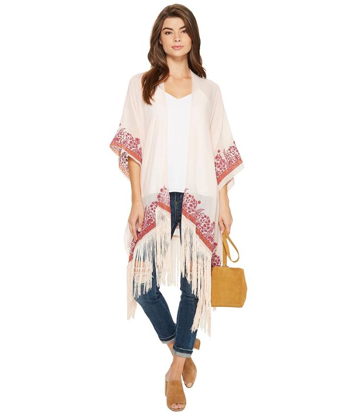 Bcbgeneration - Stamped Paisley Fringed Kimono