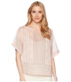 Two By Vince Camuto - Drop Shoulder Delicate Diamond Geo Blouse