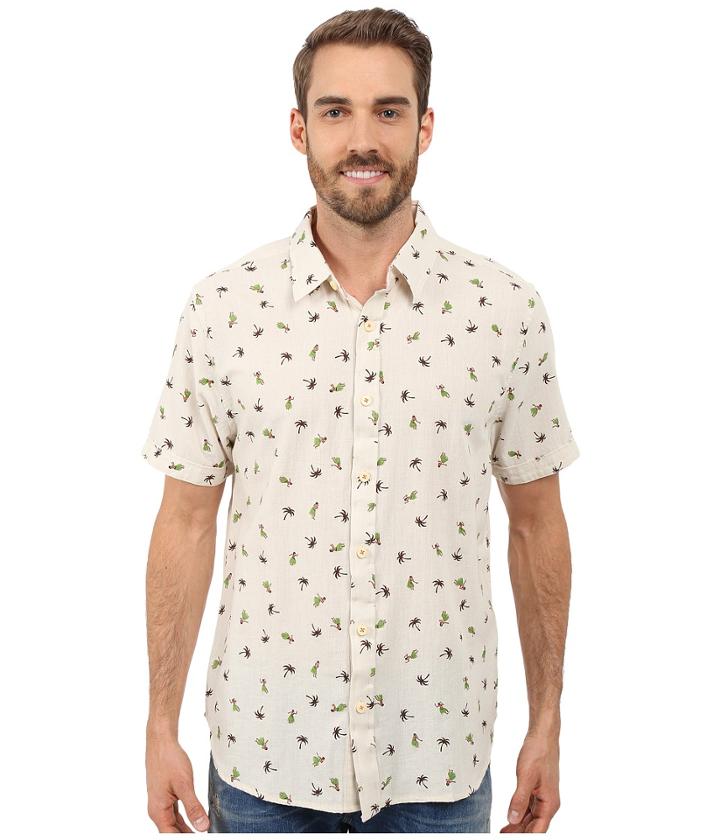 True Grit - Hula Girls Short Sleeve Linen Shirt Vintage Washed
