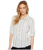 Dylan By True Grit - Sea Stripes One-pocket Roll Sleeve Shirt
