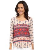Nally &amp; Millie - 3/4 Sleeve Red Border Top