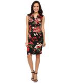 Adrianna Papell - Split-neck Side Drape Sheath Dress