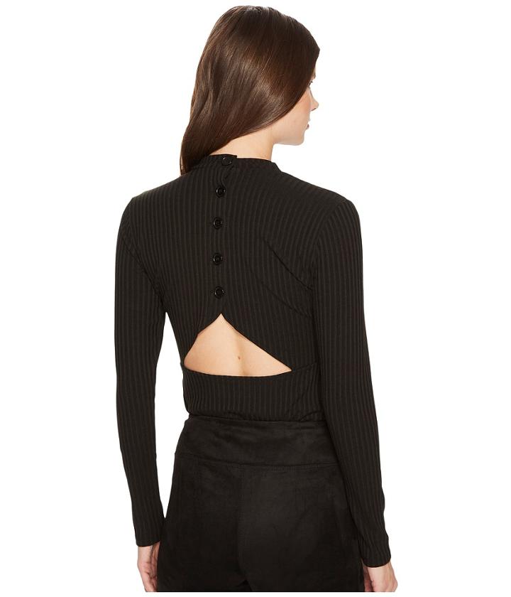 Jack By Bb Dakota - Adria Rib Knit Cut Out Back Mock Neck Top
