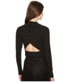 Jack By Bb Dakota - Adria Rib Knit Cut Out Back Mock Neck Top