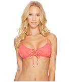 Polo Ralph Lauren - Bordeaux Mixed Crochet Engineered Laced Front Bralette Top