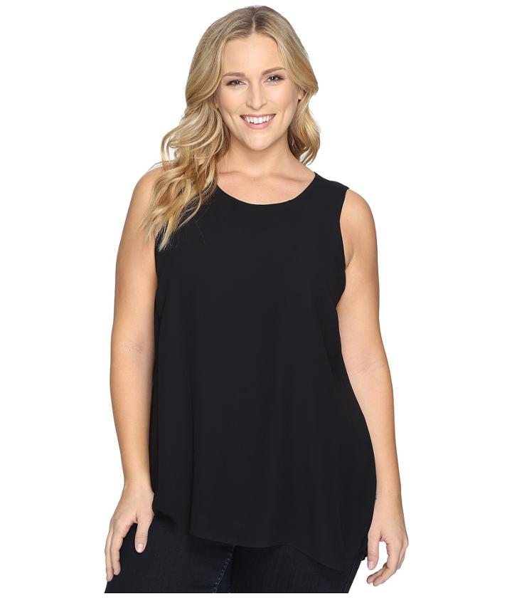 Vince Camuto Plus - Plus Size Sleeveless Blouse With Knit Underlay