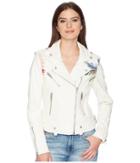 Blank Nyc - Vegan Leather Jacket With Palm Tree Embroidery In Palm Breeze