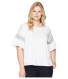 Vince Camuto Specialty Size - Plus Size Drop Shoulder Smocked Ruffle Sleeve Top