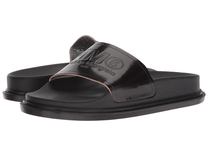 Mm6 Maison Margiela - Logo Leather Slide