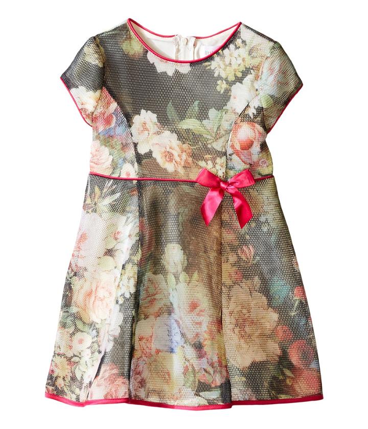 Us Angels - Bonded Mesh Cap Sleeve Dress