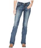 Miss Me - Star And Horseshoe Bootcut Jeans In Dark Blue