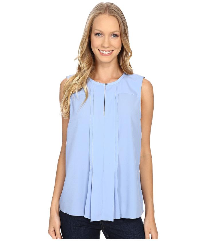 Ellen Tracy - Pleat Front Keyhole Shell