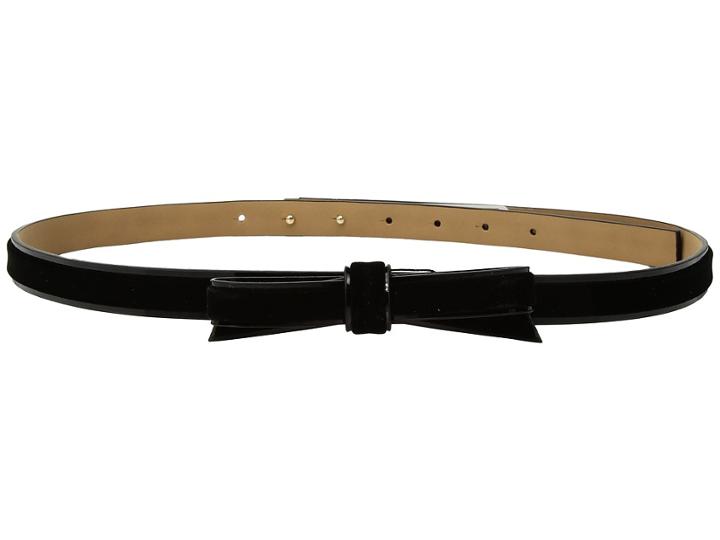 Kate Spade New York - 16mm 5/8 Velvet Classic Bow Belt With Piped Edges