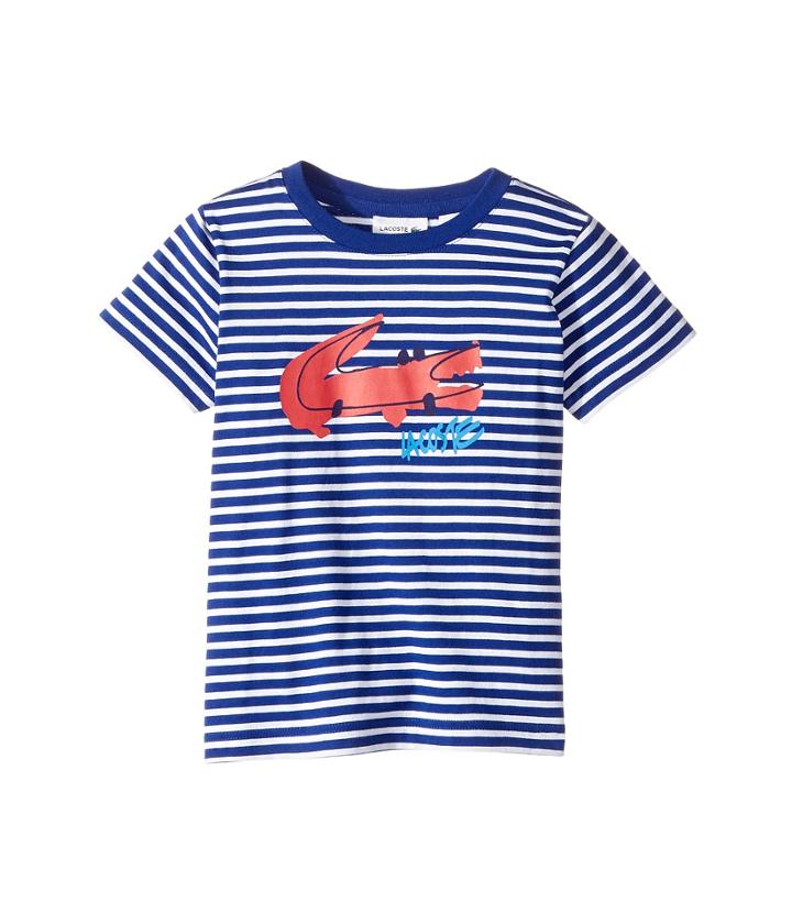 Lacoste Kids - Small Short Sleeve Whimsy Croc Stripe Tee