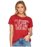 The Original Retro Brand - It's Beginning To Look A Lot Like Cocktails Slub Crew Neck T-shirt