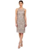 Adrianna Papell - Sequin Embroidered Lace Sheath Dress