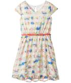 Us Angels - Flutter Sleeve V-neck Dress With Full Skirt