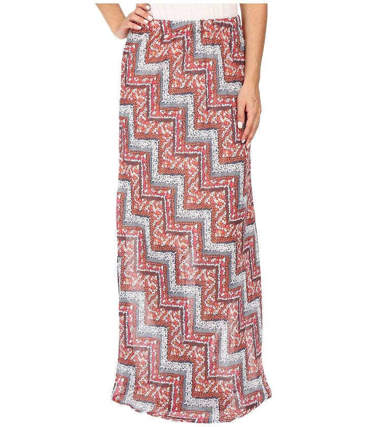 Roper - 0447 Floral Chevron Printed Georgette Skirt