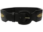 Lauren Ralph Lauren - Classics 2 1/2 Leather Covered Buckle Stretch Belt W/ Smooth Pu Inset Canvas