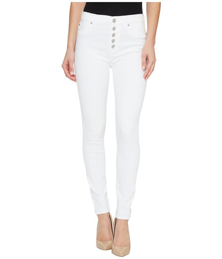 Hudson - Ciara High-rise Ankle Super Skinny Buttonfly Five-pocket Jeans In White