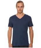 John Varvatos Star U.s.a. - Short Sleeve Knit V-neck With Pintuck Seam Details