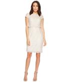 Adrianna Papell - Short Lace And Sequin Pop Over Top Cocktail Dress