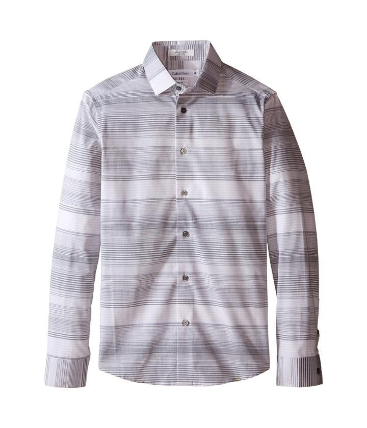 Calvin Klein Kids - Velocity Horizontal Micro Stripe Long Sleeve Stripe Shirt
