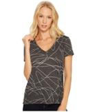 Three Dots - Squiggle Burnout Short Sleeve V-neck Tee