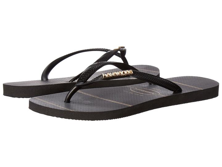 Havaianas - Slim Logo Metallic Fine Lines Flip Flops
