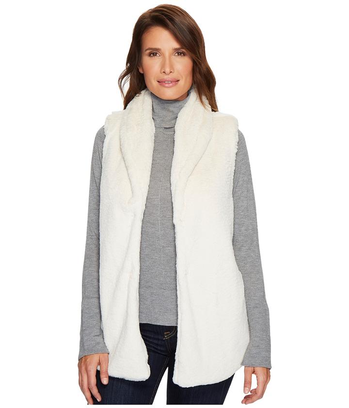Dylan By True Grit - Textured Silky Faux Fur Shawl Collar Vest