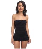 Lauren By Ralph Lauren Laguna Solids Twist Shirred Skirted One-piece