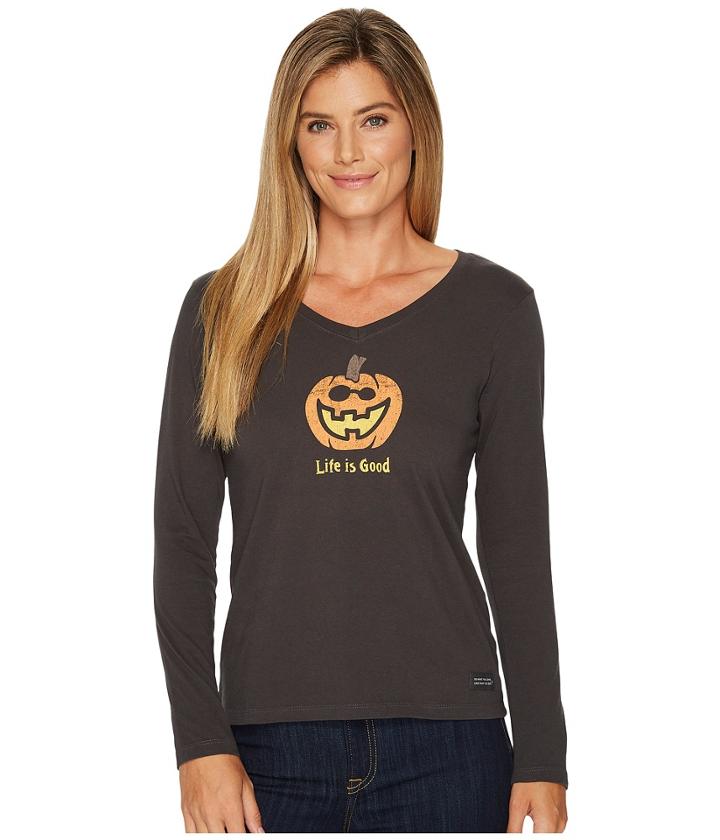 Life Is Good - Jack O Lantern Lig Long Sleeve Crusher Tee