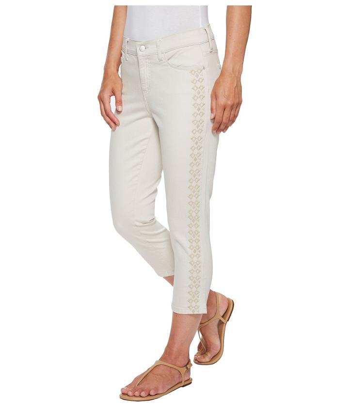 Nydj - Alina Capris W/ Embroidery In Clay
