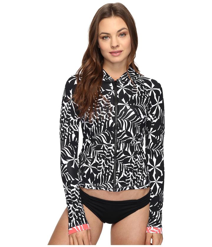 Tommy Bahama - Pinwheel Palms Long-sleeve Hooded Full-zip Rash Guard Cover-up