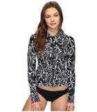 Tommy Bahama - Pinwheel Palms Long-sleeve Hooded Full-zip Rash Guard Cover-up