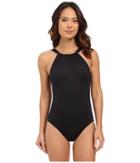 Vince Camuto - Polish High Neck Maillot W/ Removable Soft Cups