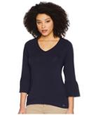 Calvin Klein - V-neck Top W/ Flare Sleeve