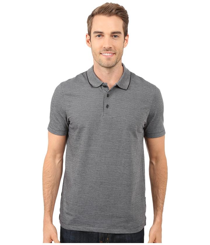Perry Ellis - Two-button Birdseye Texture Polo