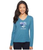 Life Is Good - Winter Heart Scene Long Sleeve Cool Vee