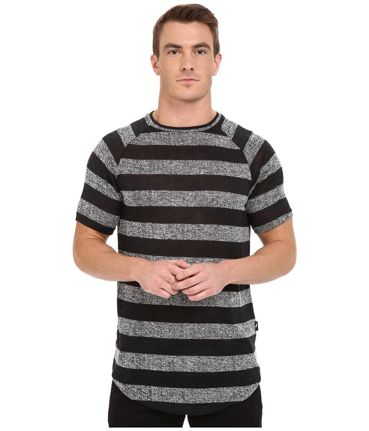 Publish - Rojan - Striped Loose Gauge Knit Short Sleeve Raglan