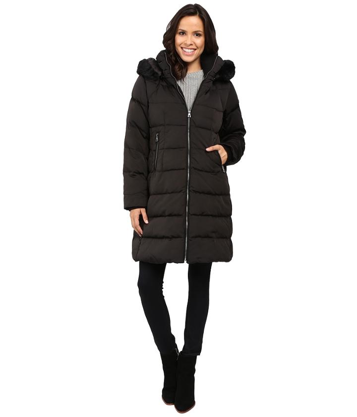 Vince Camuto - Zip Front Faux Fur Trim Down L1991