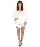 Brigitte Bailey - Belisa Long Sleeve Embroidered Lace-up Dress