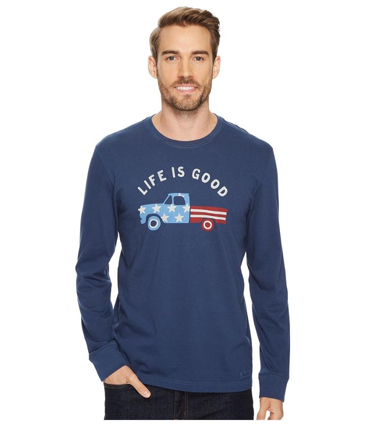 Life Is Good - Flag Truck Long Sleeve Crusher Tee