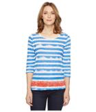 Tribal - Burnout 3/4 Sleeve Combo Stripe Top